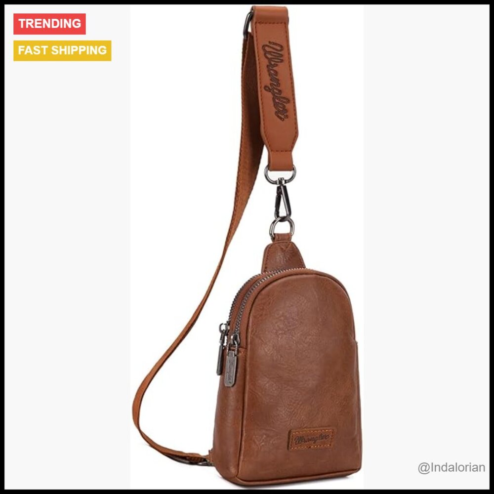 Pu Leather Crossbody Sling Bag Adjustable Strap Chic Minimal Travel Purse
